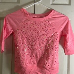 Justice Pink Long Sleeve Sequin Tee